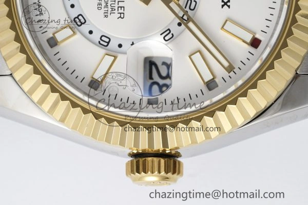 Skydweller SS YG Noob Best Edition White Dial on SS YG Jubilee Bracelet A23J