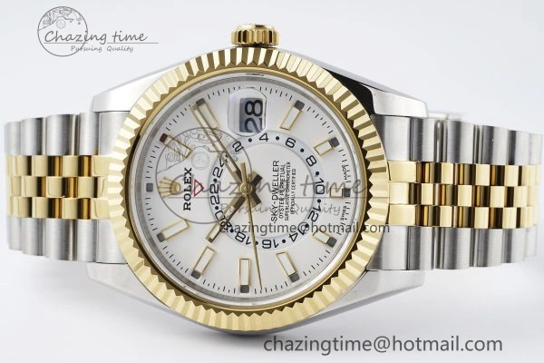 Skydweller SS YG Noob Best Edition White Dial on SS YG Jubilee Bracelet A23J