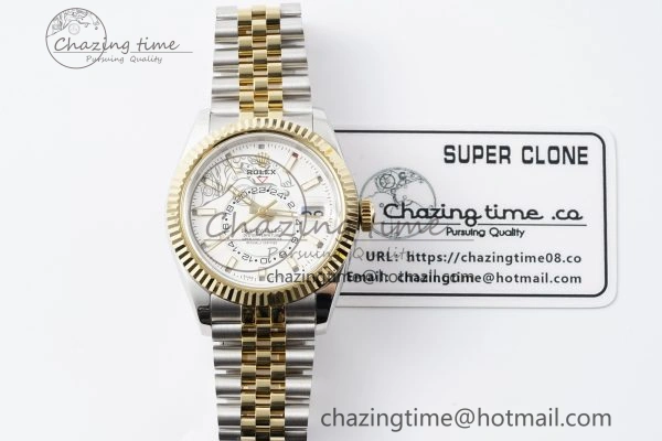 Skydweller SS YG Noob Best Edition White Dial on SS YG Jubilee Bracelet A23J