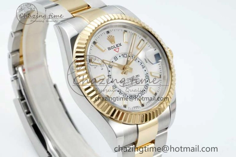 Skydweller SS YG Noob Best Edition White Dial on SS YG Oyater Bracelet A23J