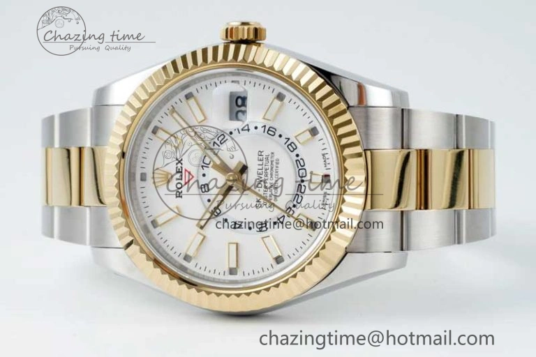 Skydweller SS YG Noob Best Edition White Dial on SS YG Oyater Bracelet A23J
