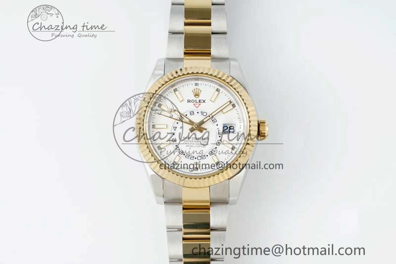 Skydweller SS YG Noob Best Edition White Dial on SS YG Oyater Bracelet A23J