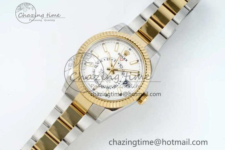 Skydweller SS YG Noob Best Edition White Dial on SS YG Oyater Bracelet A23J