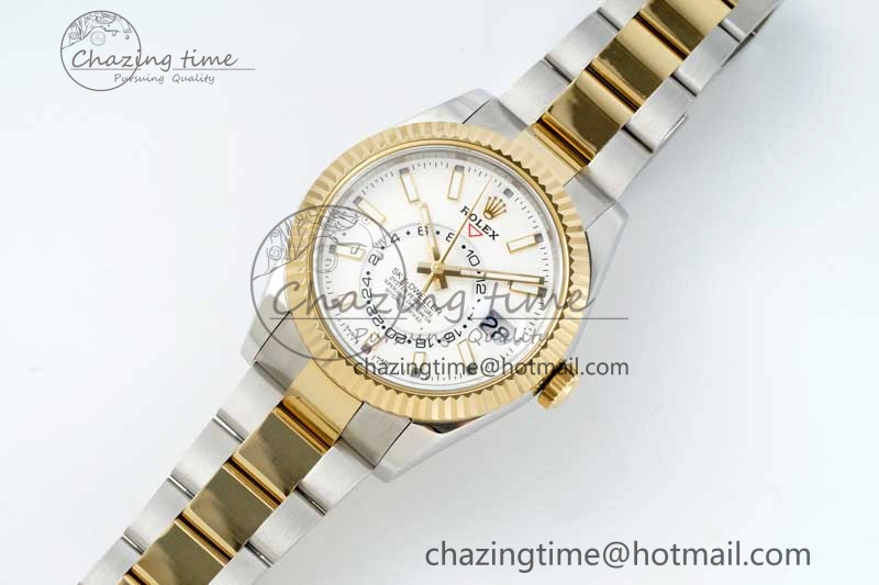 Skydweller SS YG Noob Best Edition White Dial on SS YG Oyater Bracelet A23J