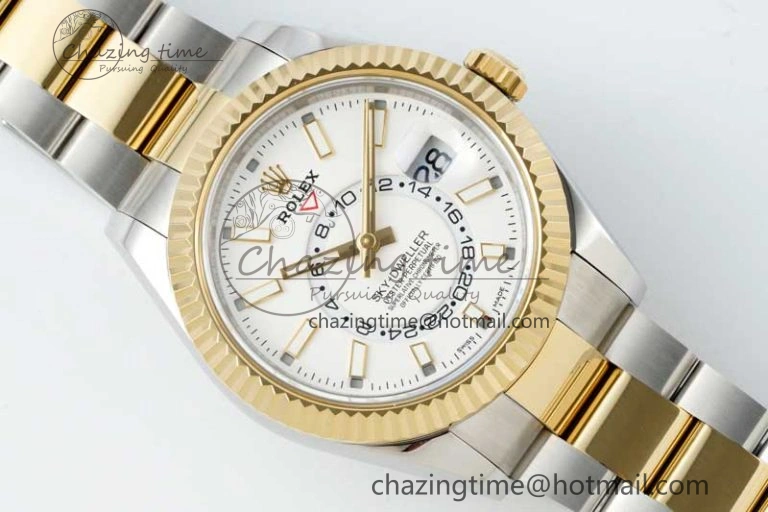 Skydweller SS YG Noob Best Edition White Dial on SS YG Oyater Bracelet A23J