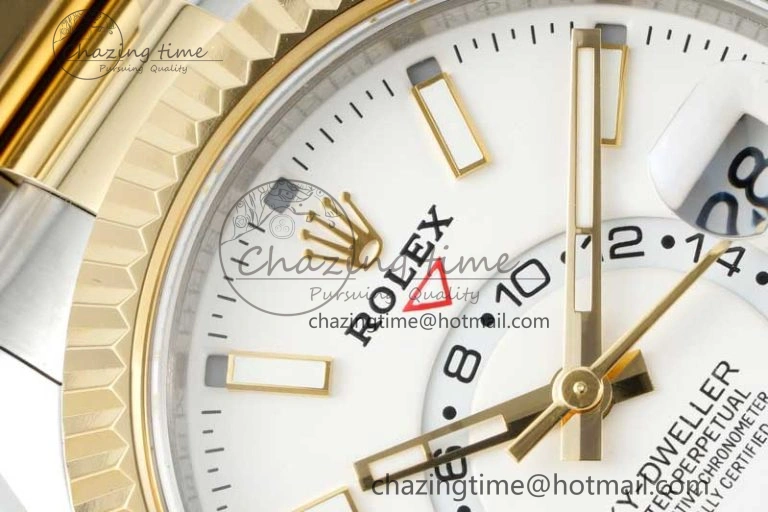 Skydweller SS YG Noob Best Edition White Dial on SS YG Oyater Bracelet A23J