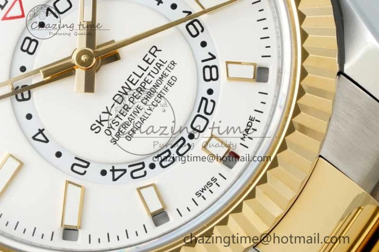 Skydweller SS YG Noob Best Edition White Dial on SS YG Oyater Bracelet A23J