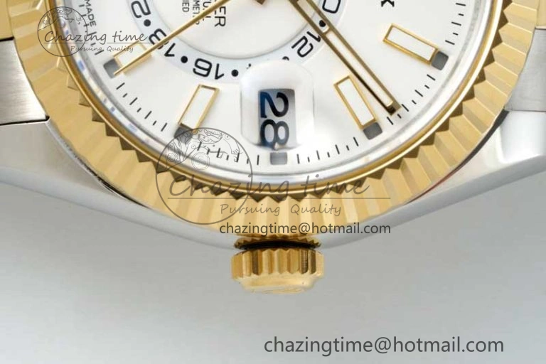 Skydweller SS YG Noob Best Edition White Dial on SS YG Oyater Bracelet A23J