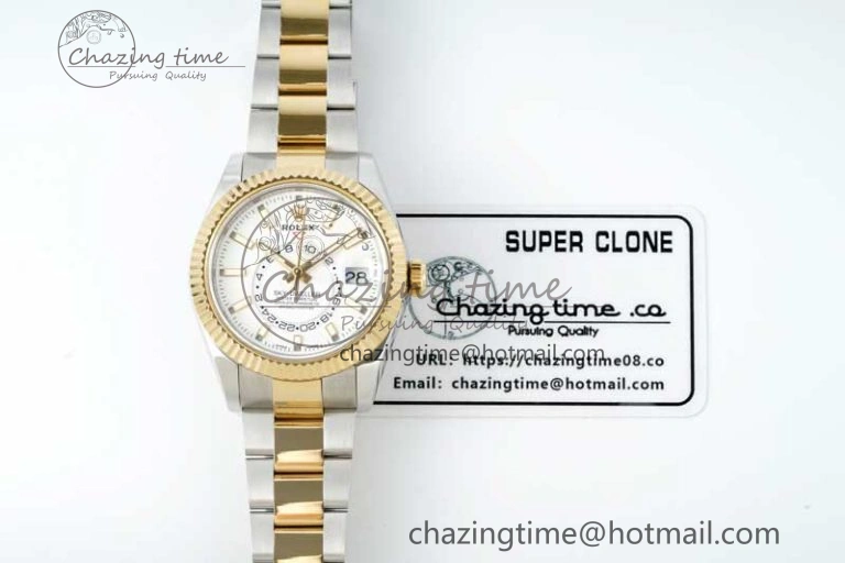 Skydweller SS YG Noob Best Edition White Dial on SS YG Oyater Bracelet A23J