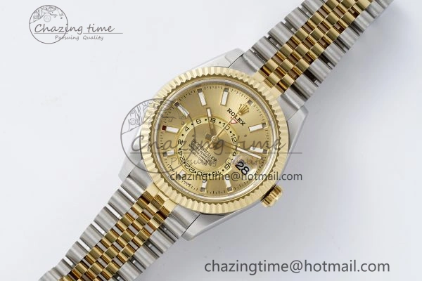 Skydweller SS YG Noob Best Edition YG Dial on SS YG Jubilee Bracelet A23J