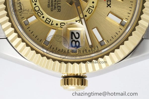 Skydweller SS YG Noob Best Edition YG Dial on SS YG Jubilee Bracelet A23J