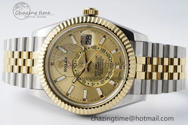 Skydweller SS YG Noob Best Edition YG Dial on SS YG Jubilee Bracelet A23J