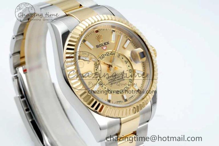 Skydweller SS YG Noob Best Edition YG Dial on SS YG Oyster Bracelet A23J