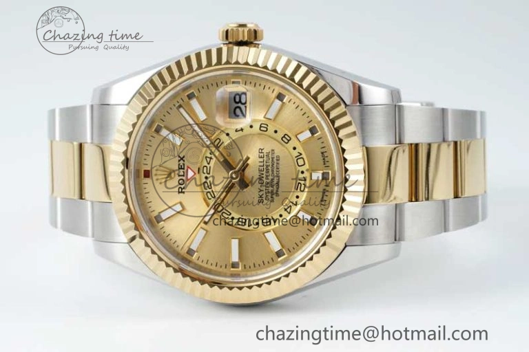 Skydweller SS YG Noob Best Edition YG Dial on SS YG Oyster Bracelet A23J
