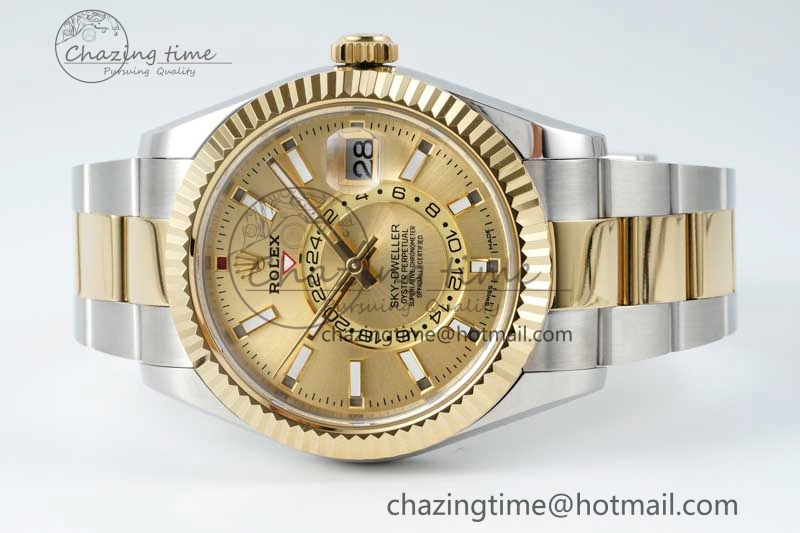 Skydweller SS YG Noob Best Edition YG Dial on SS YG Oyster Bracelet A23J