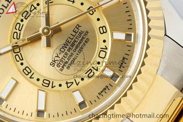 Skydweller SS YG Noob Best Edition YG Dial on SS YG Oyster Bracelet A23J