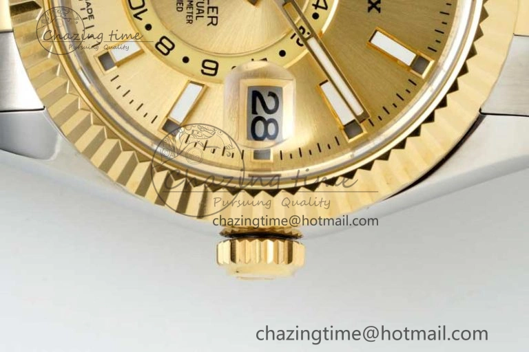 Skydweller SS YG Noob Best Edition YG Dial on SS YG Oyster Bracelet A23J