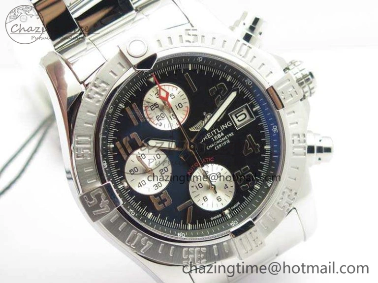 Skyland Avenger SS GF 1:1 Best Edition Black Numeral Dial White Subdial A7750