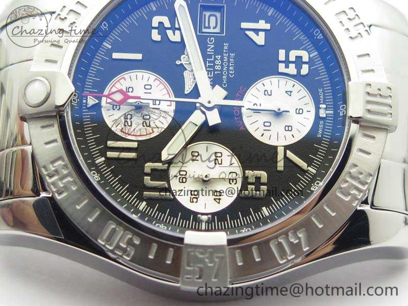 Skyland Avenger SS GF 1:1 Best Edition Black Numeral Dial White Subdial A7750