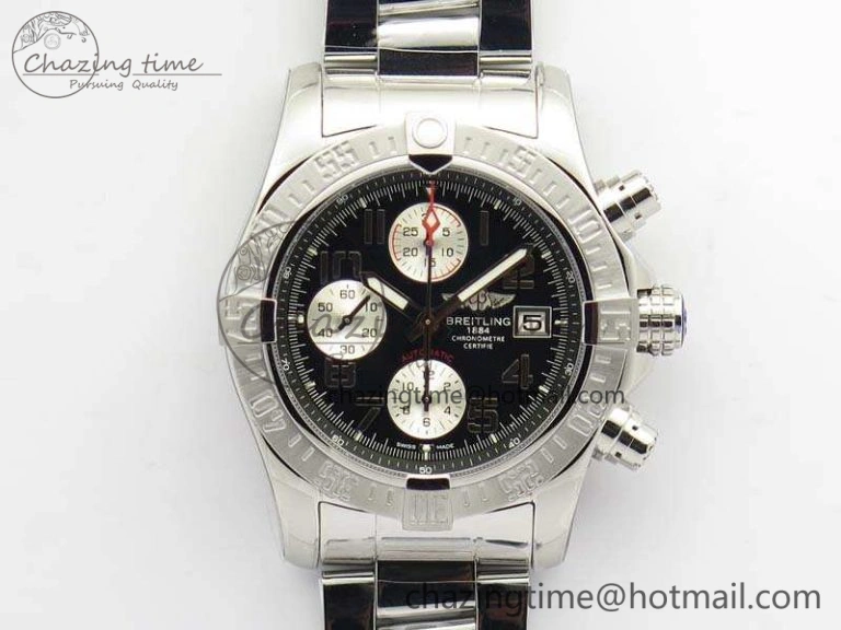 Skyland Avenger SS GF 1:1 Best Edition Black Numeral Dial White Subdial A7750