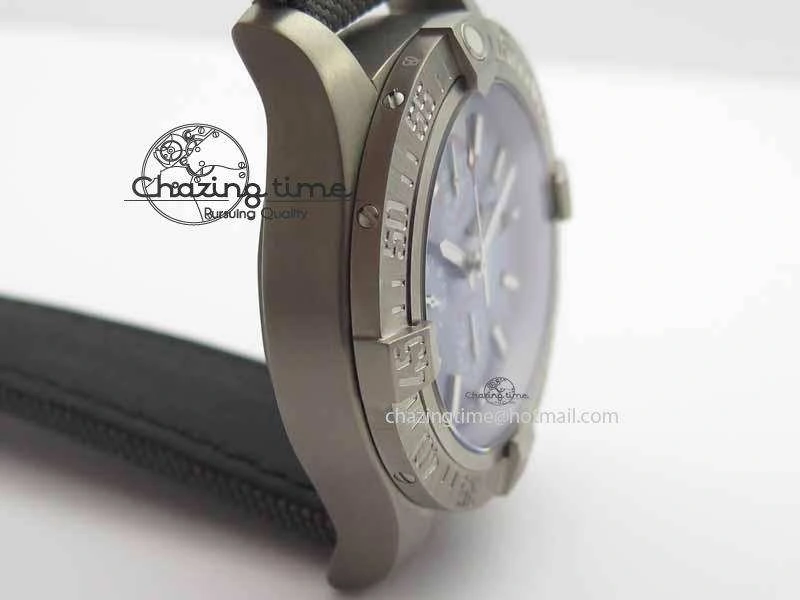 Skyland Avenger Titanium 1:1 Best Edition Blue MOP Dial On Gray Nylon Strap A7750
