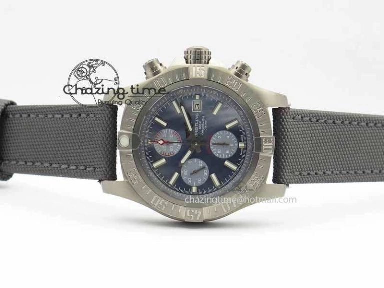 Skyland Avenger Titanium 1:1 Best Edition Blue MOP Dial On Gray Nylon Strap A7750