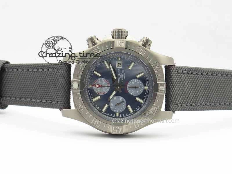 Skyland Avenger Titanium 1:1 Best Edition Blue MOP Dial On Gray Nylon Strap A7750