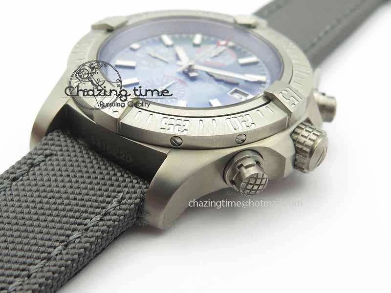 Skyland Avenger Titanium 1:1 Best Edition Blue MOP Dial On Gray Nylon Strap A7750