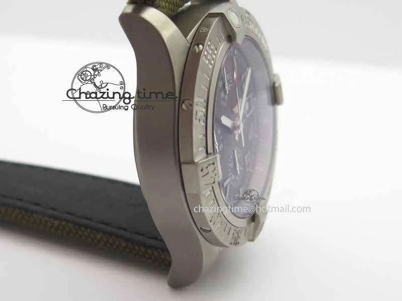 Skyland Avenger Titanium 1:1 Best Edition Gray Numeral Dial On Green Nylon Strap A7750