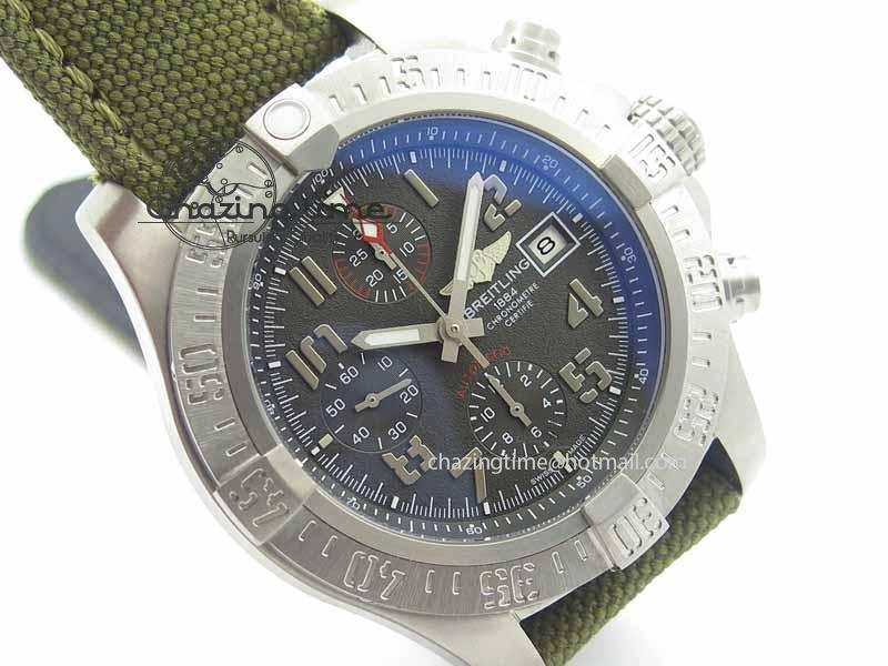 Skyland Avenger Titanium 1:1 Best Edition Gray Numeral Dial On Green Nylon Strap A7750