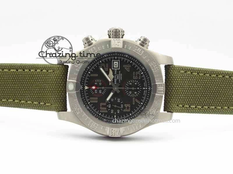 Skyland Avenger Titanium 1:1 Best Edition Gray Numeral Dial On Green Nylon Strap A7750