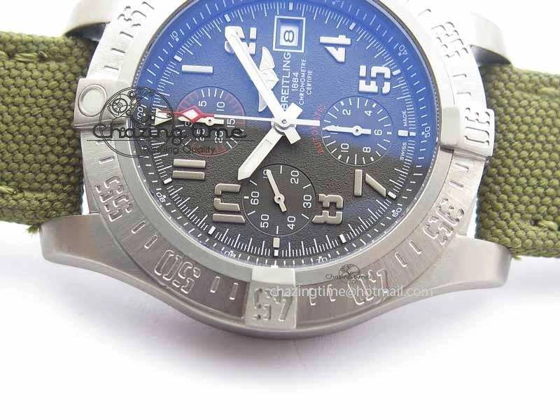 Skyland Avenger Titanium 1:1 Best Edition Gray Numeral Dial On Green Nylon Strap A7750