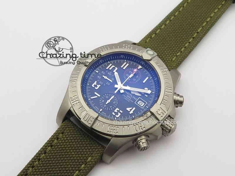 Skyland Avenger Titanium 1:1 Best Edition Gray Numeral Dial On Green Nylon Strap A7750