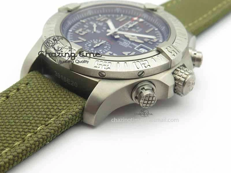 Skyland Avenger Titanium 1:1 Best Edition Gray Numeral Dial On Green Nylon Strap A7750