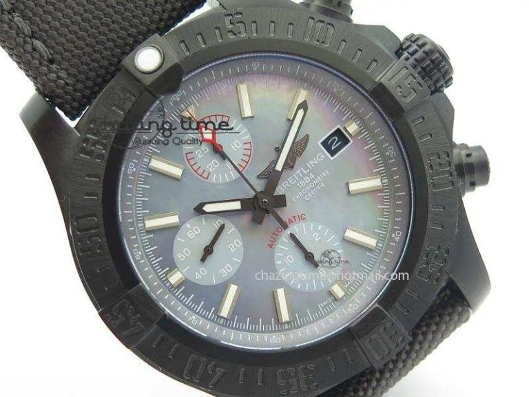 Skyland Avenger Titanium 45mm 1:1 Best Edition Blue MOP Dial On Nylon Strap A7750