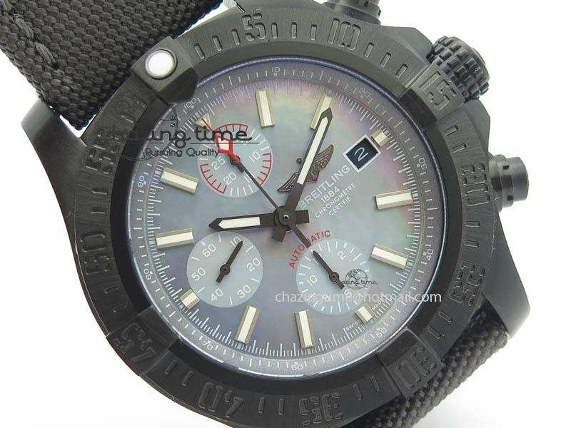 Skyland Avenger Titanium 45mm 1:1 Best Edition Blue MOP Dial On Nylon Strap A7750