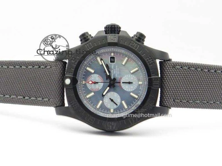 Skyland Avenger Titanium 45mm 1:1 Best Edition Blue MOP Dial On Nylon Strap A7750
