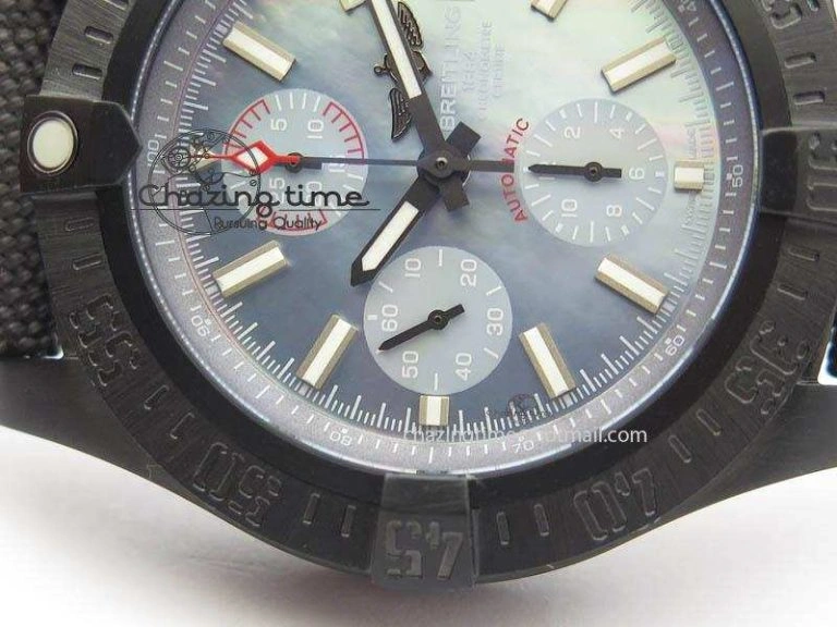 Skyland Avenger Titanium 45mm 1:1 Best Edition Blue MOP Dial On Nylon Strap A7750
