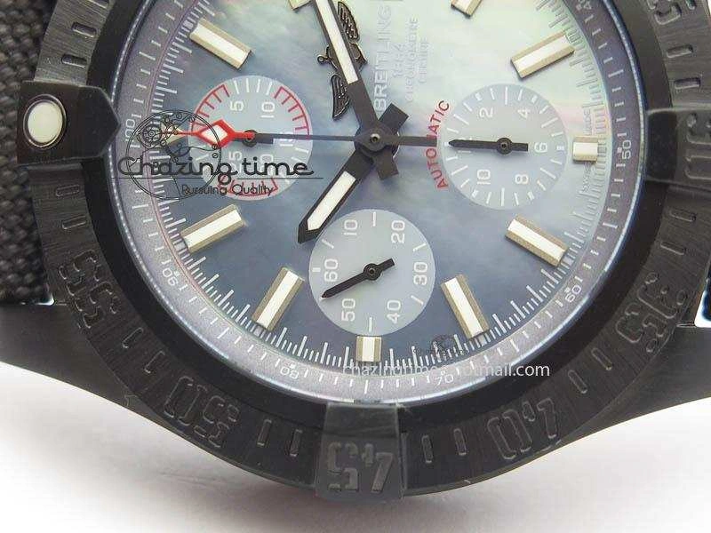 Skyland Avenger Titanium 45mm 1:1 Best Edition Blue MOP Dial On Nylon Strap A7750
