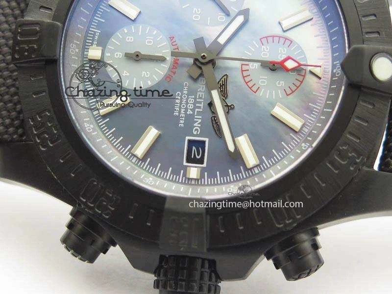 Skyland Avenger Titanium 45mm 1:1 Best Edition Blue MOP Dial On Nylon Strap A7750