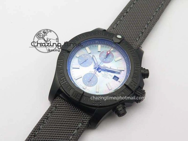 Skyland Avenger Titanium 45mm 1:1 Best Edition Blue MOP Dial On Nylon Strap A7750