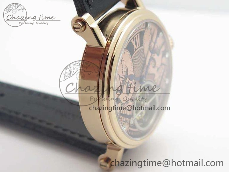 Speake Marin RG Case Rose Gold Dial On Black Leather Strap Asian EQ Tourbillon (Free Leather Strap)