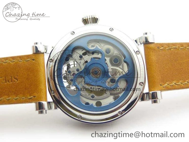 Speake Marin SS Case Silver Dial On Brown Leather Strap Asian EQ Tourbillon (Free Leather Strap)