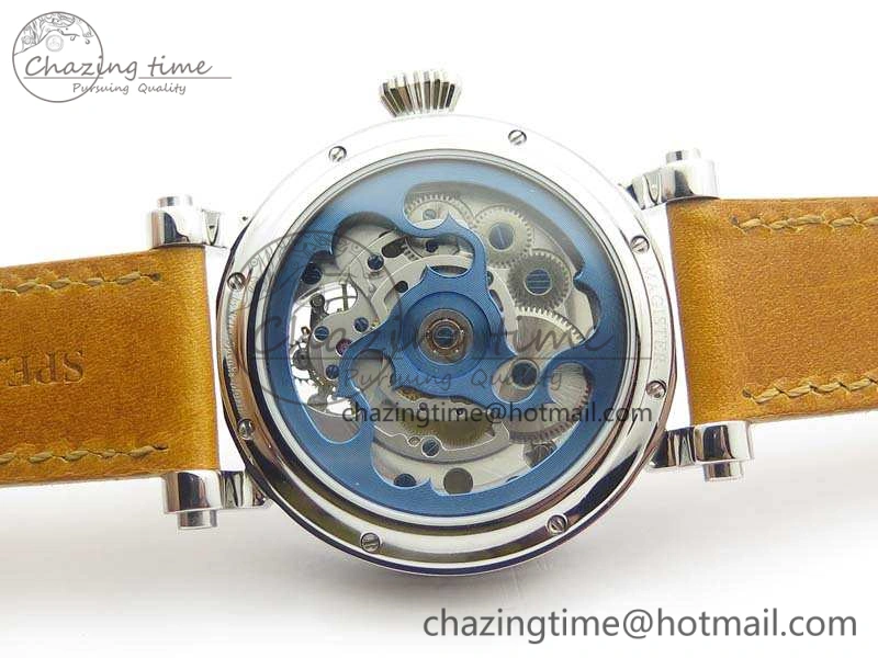 Speake Marin SS Case Silver Dial On Brown Leather Strap Asian EQ Tourbillon (Free Leather Strap)