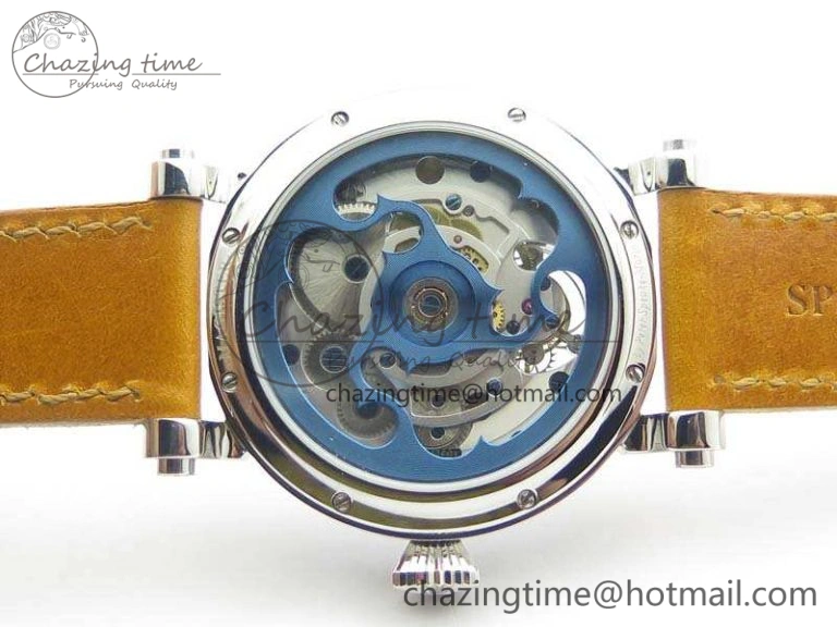 Speake Marin SS Case Silver Dial On Brown Leather Strap Asian EQ Tourbillon (Free Leather Strap)