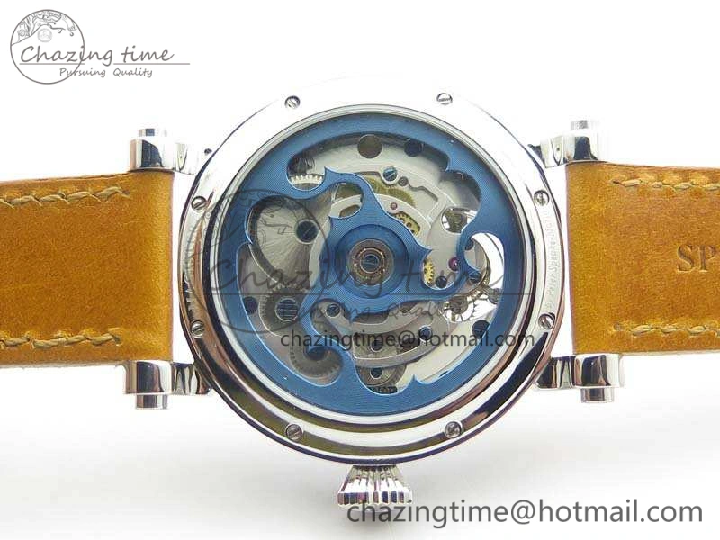 Speake Marin SS Case Silver Dial On Brown Leather Strap Asian EQ Tourbillon (Free Leather Strap)