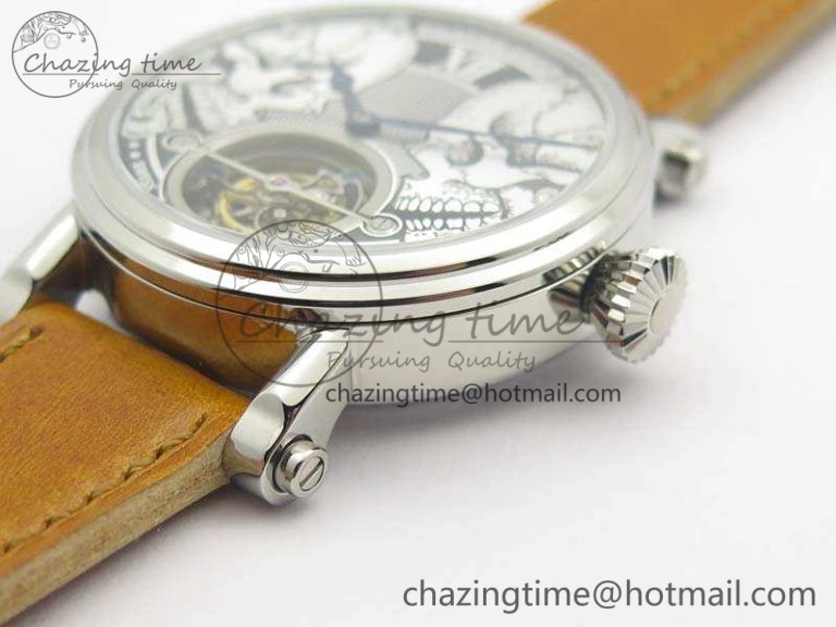 Speake Marin SS Case Silver Dial On Brown Leather Strap Asian EQ Tourbillon (Free Leather Strap)