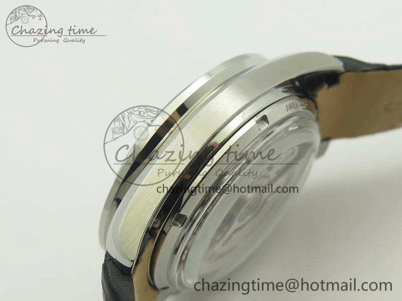 SpeedMaster MoonWatch SS OMF 1:1 Best Edition Black Dial White Handset On Leather Strap A9300 V2