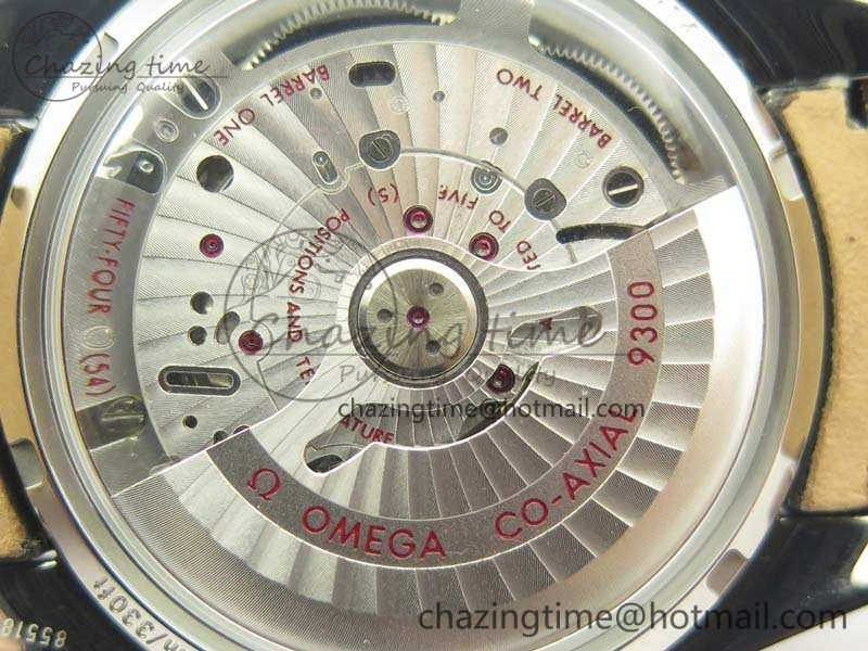 SpeedMaster MoonWatch SS OMF 1:1 Best Edition Black Dial White Handset On Leather Strap A9300 V2