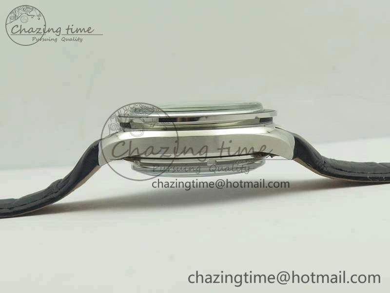 SpeedMaster MoonWatch SS OMF 1:1 Best Edition Black Dial White Handset On Leather Strap A9300 V2